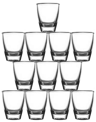ACONDE 12 PCS Verres shooter, 35ml/3cl Réutilisable en Verre, Gina Shot, Gobelets, pour Vodka, Whisky, Tequila, Expresso, Liqueur