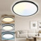 Yexati LED Deckenleuchte 24W 6000K/4000K/3000K, 3200LM IP54 Ultra Dünn Deckenlampe, Flach Rund Modern Badezimmer Lampe Schwarz Küchenlampe für Flur Schlafzimmer Balkon Wohnzimmer Küche Keller Ø30 CM