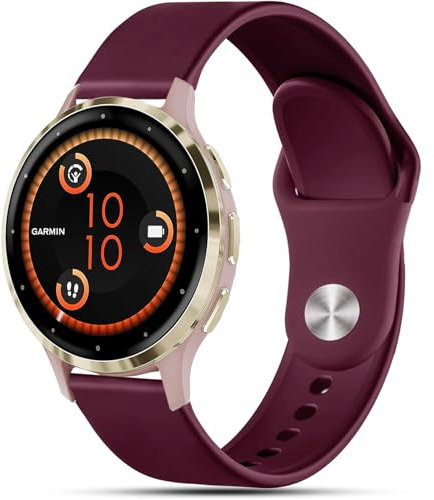 VELULYX Silikonarmband kompatibel mit Garmin Vivoactive 4S/Venu 2S/Venu 3S/Vivomove 3S, 18mm Sportarmband für Fossil Ladies Gen 6/5E/4/Withings Steel HR 36mm