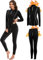 SIMIYA Thermounterwäsche Damen, Skiunterwäsche Funktionsunterwäsche Set Extra Warm und Atmungsaktiv Thermo Unterwäsche Damen mit Reißverschluss für Winter(Schwarz Grau,XL)