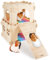 Hedgeink Lot de 5 cachettes pour cochon d'Inde, hamster, grande maison de lapin avec escaliers, cachette douce avec 2 coussins pour cochon d'Inde, chinchilla, hamsters, lapin