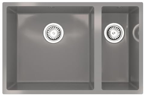 Liquida CM670GG 1.5 Bowl Comite Undermount/Inset Gloss Grey Kitchen Sink