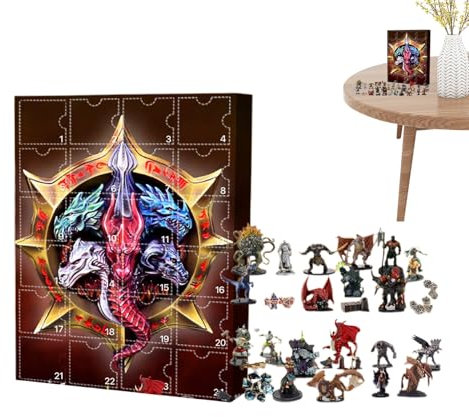 2024 Adventskalender Dungeons Dragons, Kinder-Adventskalender Weihnachten, Weihnachts-Countdown-Adventskalender-Dekorationen, 24 Stück sammelbaren Spielzeugfiguren, Adventskalender 2024