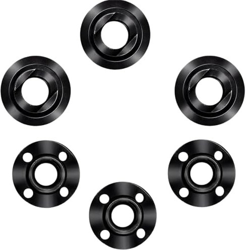 (3+3pk) 193465-4 Inner Outer Angle Grinder Flange Nut Replacement Parts For Dewalt Ryobi Milwaukee Makita Black & Decker 224399-1 224568-4 Metal Lock Nut Kit