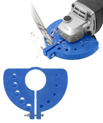 Drill Bit Sharpener for All Bits - Drill Bit Grinding Attachment, Power Drill Bit Sharpeners, Multi-specification Drill Bit Grinding, Giant Blade Angle Grinder for Grinding Drill Bits (Blue)