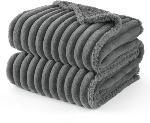 BEDSURE wasserdichte Hundedecke - 127 x 152 cm Hundedecke waschbar für große Hunde, Haustier Decke flauschig und weich, Schutzdecke Hundesofa, Decke für Hunde, Grau