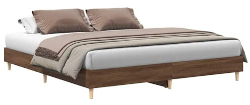 vidaXL Bettgestell ohne Matratze Braun Eichen-Optik 200x200 cm, Bettrahmen, Bett, Palettenbett, Schlafzimmermöbel, Doppelbett, Plattenbett