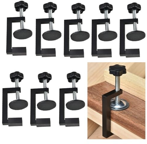 8 morsetti a C in metallo, morsetto a C in acciaio inox 8-54 mm, morsetto a vite piccolo con cuscinetto in gomma antiscivolo, clip da tavolo regolabili, piccolo morsetto a C, per lavori di saldatura