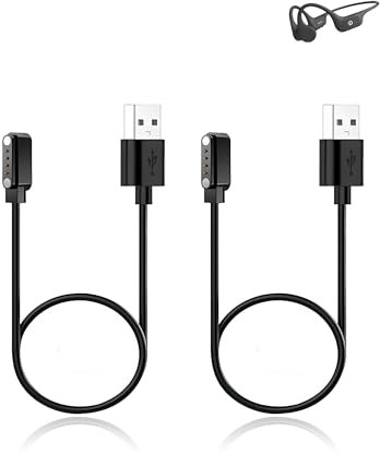 Ladekabel für DEMICEA Open Ear Sport-Kopfhörer, magnetisches Ersatz-Ladekabel, Schwarz, 2 Stück