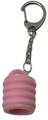 AIRHSKWI Tragbarer Lipgloss-Schlüsselanhänger, Kappen, Deckelhalter, Schlüsselanhänger für Lippenbalsam, Taschenanhänger, Make-up-Werkzeug-Zubehör, Stahllegierung, Feder, Stoff