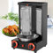 Parrilla para shawarma con bandeja recolectora de aceite, parrilla eléctrica vertical para kebab Gyro, horno giratorio de acero inoxidable, carga de 8 kg.,Black