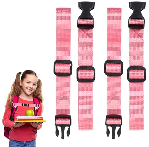 2 Stück Brustgurt Rucksack Kinder Rucksack Zubehör, Klassisch Kinderrucksack & Schulranzen Zubehör Brustgurt Nachrüstgurt für Schulranzen, Verstellbarer Universalriemen mit Robuster Schnalle