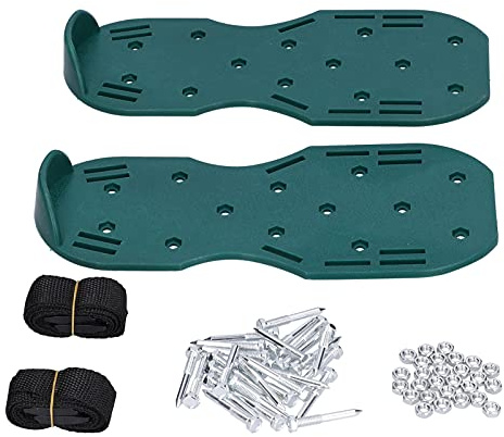 Taidda Gras-Spikes-Schuhe, Robuste Rasenbelüfter-Sandalen für Lockere Terrassenböden, CoPolypropylen, Grünes Eisen, 11,8 X 5,1 Zoll
