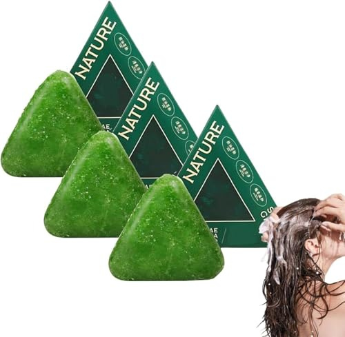Lumeor Hair Growth Soap,The Korean Beauty Secret,Cypress Leaf Hair Soap Nature Triangle Shampoo Bar,Hair Regrowth & Strengthening For Women & Men, Gentle Cleansing (3PC)