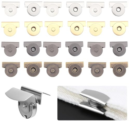 KAHZOR 12 Paar Magnetverschluss Tasche, Druckknöpfe Ohne Nähen, Magnetknöpfe Für Knöpfe Nähen, Verschlussclips Für Beutel, Taschenverschluss Und Vorhänge, Verschlussclips Für Beutel, Magnetverschluss