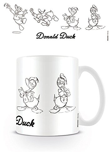 – Sketch – Donald Duck Disney Céramique Tasse à café – Taille Walking Dead + accessoires de fixation