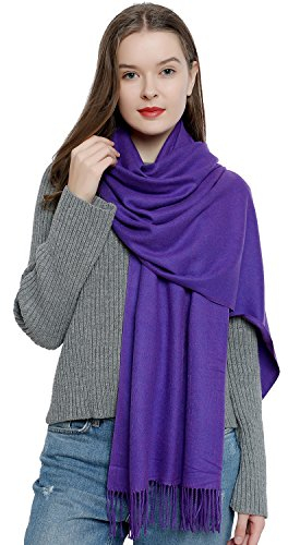 DonDon Schal Damen Winter Wollschal Winterschal warm weich 185 x 65 cm lila