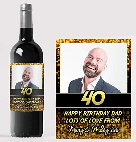 forefrontdesigns Personalised Photo Wine Bottle Label – Custom Wine Labels & Stickers for Bottles – Perfect for Weddings, Birthdays, Anniversaries & Special Events
