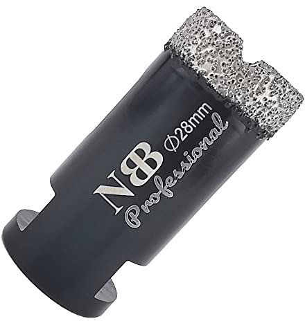 NBB Broca de diamante soldada al vacío con M14, para taladrar en seco y en húmedo profesionalmente en porcelana dura, cerámica, baldosas, granito, mármol, rápida, para Amoladora Angular (Dia.28mm)