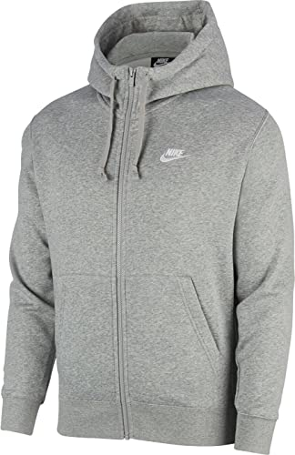 Nike Homme M Nsw Club Hoodie Fz Bb Veste, Dk Grey Heather/Matte Silver/W, XXL EU