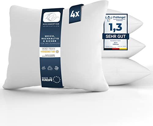 MOON 4er Pack Nonwoven Füllkissen, Innenkissen, Sofakissen ca. 40x60cm - 440g mit gekräuselter Hohlfaser (fest)
