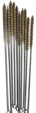 Chiloskit 10Pcs Tube Brush Kit Brass Wire Tube Brush Cleaning ToolLong-Handle Bristle Cleaning, 6mm/10mm//14mm (10mm)