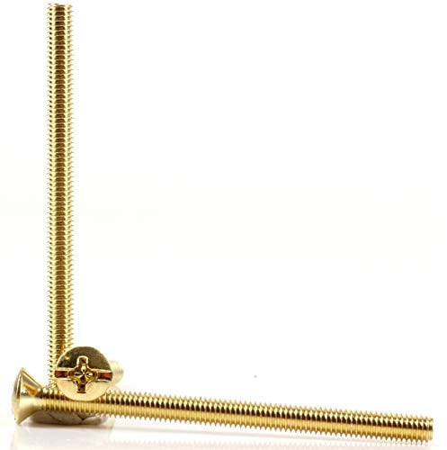 5X Brass Plated Electrical Screws M3.5 x 50mm Long Electric Faceplate Bolts Light Switch Plug Socket