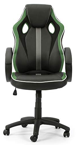 VS Venta-stock Formula Schreibtischstuhl schwarz und grün, Wippfunktion & Armlehne - Ergonomic, höhenverstellbar