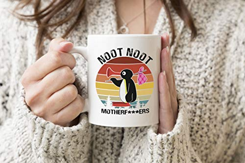 Noot Noot Retro Motherf Weißer Becher Kaffee Tee Mug Cup 330 ml Becherschale Tasse