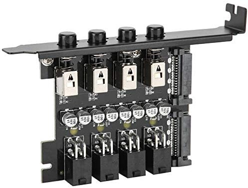 Annadue HDD Hard Drive Power Supply Switch Control Module SATA Drive Switcher with 4 15Pin Power Supply Cable For Desktop PC Computer