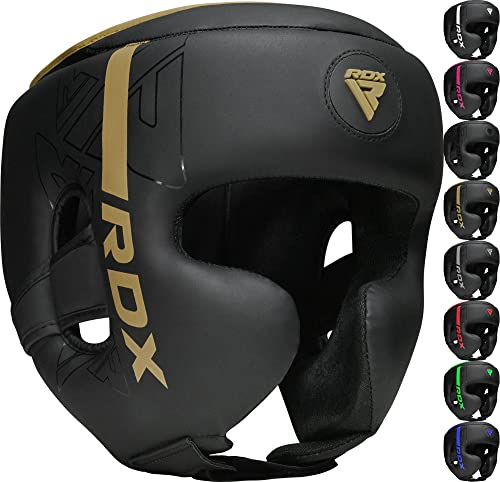 RDX Casque Boxe pour MMA Sparring, D'entraînement, Maya Hide Cuir Kara Head Protection pour Art Martiaux, Muay Thai, Krav Maga, Kickboxing, Karaté et Combat Libre Training Protège