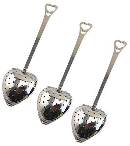 HEMOTON 10 Pièces Passoire à Thé Infuseur en Forme de Coeur en Acier Inoxydable Maille Boule de Thé Passoire à Thé Filtres Diffuseur D'intervalle de Thé pour Thé en Vrac