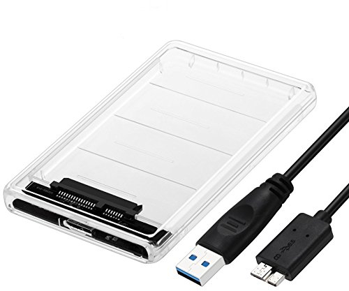 Multibao USB 3.0 to SATA External Hard Drive Enclosure Caddy Clear Case For Hard Drive 2.5 Inch HDD / SSD