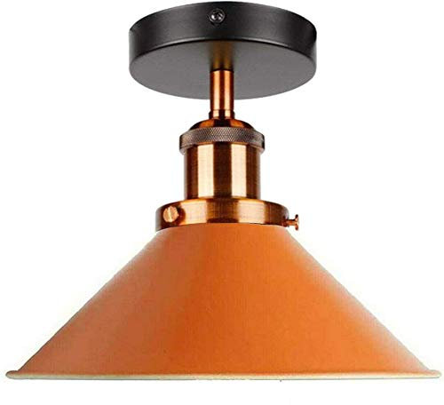 DC-Spannung, moderne Unterputz-Deckenbeleuchtung, LED-Leuchten, halbbündige Leuchte, Pendelleuchte, Kronleuchter, Metall, kegelförmiger Lichtschirm für Flur, Wohnzimmer, Lounge (Orange 2)