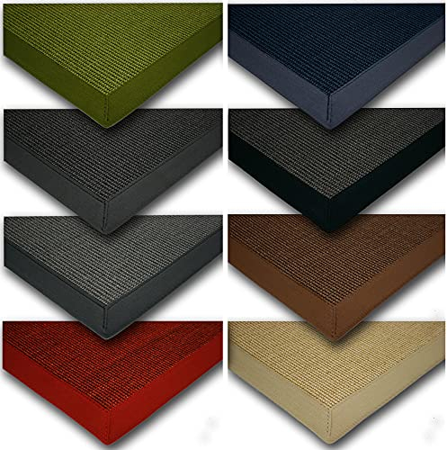 Sisal Teppich Astra Manaus mit 5cm Baumwollbordüre Grau 40/42 65x140cm