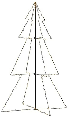 vidaXL Weihnachtskegelbaum Lichterbaum Weihnachtsbaum Beleuchtet Dekobaum Lichterkette Weihnachtsdeko Beleuchtung 240 LEDs Indoor Outdoor 118x180cm
