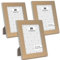 7x5 Inch Natural Oak Wood Effect Photo Frame set of 3, 5x7 Inch Wood Picture frames 3 Pack With Acrylic Front for Tabletop or Wall Display