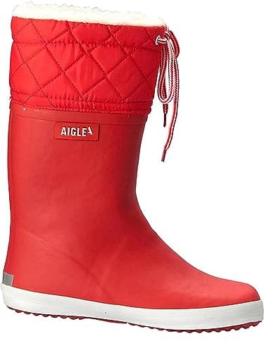 Aigle Giboulee 2, Stivali di Gomma Unisex - Bambini e ragazzi, Rosso Bianco, 30 EU