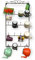 DanDiBo Porta tazze da parete in metallo con 16 ganci, marrone, 75 cm, per cucina, vintage, antico, per tazze, da parete