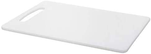Poundsaver Thick Plastic Chopping Board, White Plastic Cutting Board, Juice Grooves, Non Porous, Easy Grip Handle, Non Slip Food Preparation Best for Chef, Kitchen and Professional Use (40.5x25)