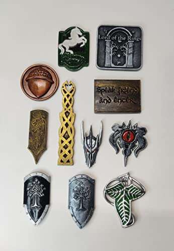 Anstecknadel Sammlung (11 Stück), kompatibel für der Herr der Ringe Fans, Hobbit, inspiriert von Tolkien, Weihnachten, Pin collection, Compatible for Lord of The Rings fans, gift, birthday, christmas
