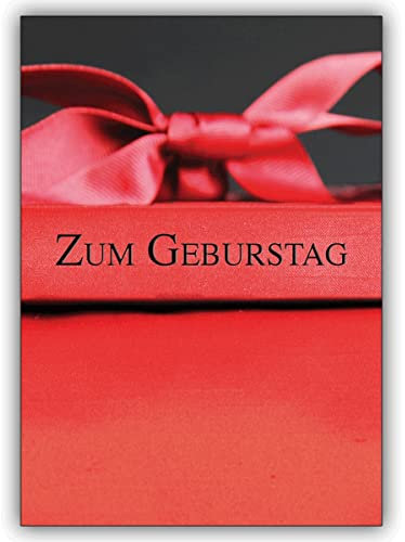 10 Geburtstagskarten: Motiv Edle Geschenkbox mit Schleifen. Geburtstagskarte: Zum Geburtstag • schöne Glückwunschkarten mit Umschlägen für beste Freunde und Lieblingsmenschen