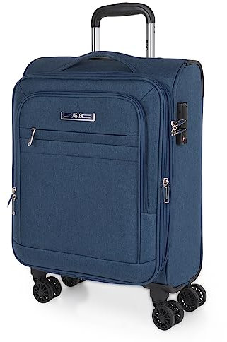 JASLEN - Koffer Klein Handgepäck - 4 Rollen - Handgepäck 55x40x20 Leicht und Robust - Reisekoffer Klein aus Hochwertigen Materialien, Blau