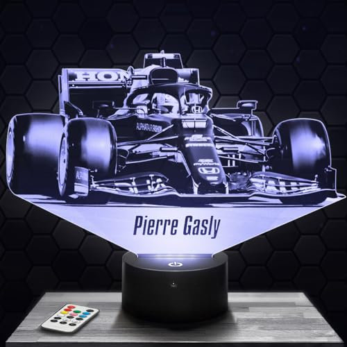 Nachttischlampe - Touch-Nachtlicht Formule 1 P. Gasly F1 3D-LED-Lampe Illusion, Geschenkidee Weihnachten Geburtstag Junge und Mädchen Nachttischlampe Kinder- oder Erwachsenenzimmer TOP