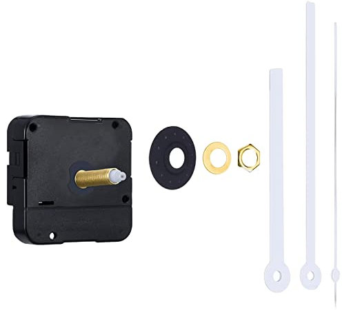 ueslwser Quartz Clock Mechanism Kit, Clock Mechanisms Silent Quartz Clock Movement Kit Clock Mechanism Parts w/ White Clock Hands,Clock Mechanisms w/ Hands Battery Powered for DIY or Repair Tool