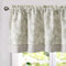 TOPICK Leinen Scheibengardinen 1er Pack Blumen Blickdicht Küchengardinen 125H x 45B(cm) Frühling Landhausstil Gardinen Verdunkelnd Vorhänge Kurz Bistrogardine Volant Wohnzimmer Fenster Grün auf Beige