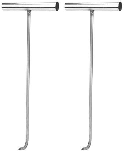 YARNOW 2Pcs Stainless Steel Manhole Cover Hook - 38Cm T Shape Drain Cover Lifting Tool for Easy Access and Heavy-Duty Use