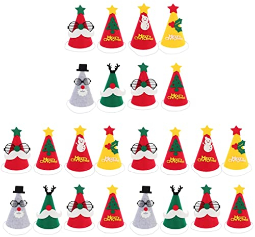 Weihnachtsschmuck das Zuhause, 24 Stück, Weihnachtsfrauen, Bänder, zufällige Weihnachtsartikel, Hüte, Schneemann, Mädchen, Urlaub, Geburtstag, Stoff, Hut, Kleid, Dekoration, Geschenk, Muster, Filz, d