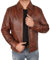 III-Fashions Herren-Lederjacke – echtes Lammfell, klassischer Vintage-Stil, Lederjacken für Herren, braune Lederjacke für Herren, Braun - Docht, L