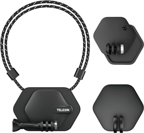 TELESIN Magnetische Hals Halterung für GoPro Hero 13/12/11/10/9/8/7/6, DJI Osmo Action 5 Pro/4/3, Insta360 X5/X4/X3, AKASO, Brust Gurthalter mit Schnellwechselbasis, Action-Kameras Zubehör